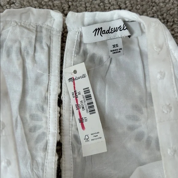 Madewell Aubriella Dress Embroidered Drop-Waist Maxi Dress Floral Eyelet XS NEW - Picture 10 of 14